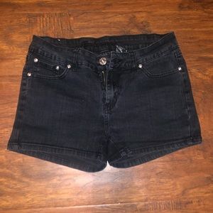 Black Faded Jean Shorts